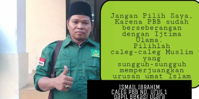 
 Caleg PBB Kota Bekasi Ini Imbau Warga Pilih Caleg Muslim dari Partai Lain