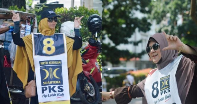 
 Kemarin, Emak-Emak Stylish Rela Berpanas-panasan Ikut Flashmob PKS