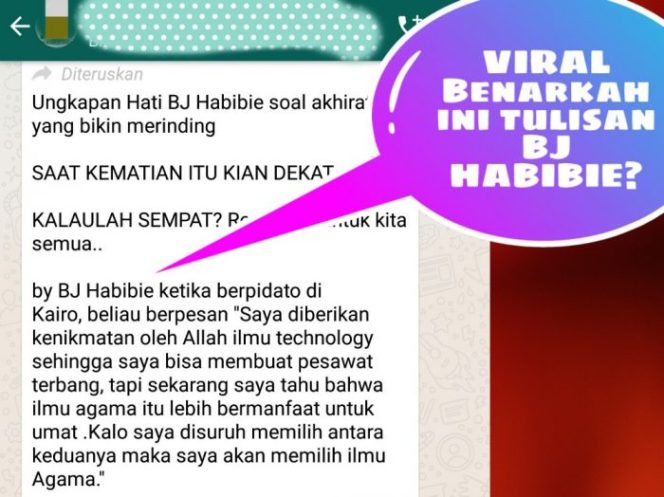 
 Viral “Ungkapan Hati BJ Habibie di Kairo” Benarkah? Ini Ada Videonya!