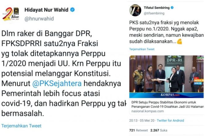 
 Hanya PKS yang Menolak Perppu No. 1/2020 Jadi UU, Ini Alasannya