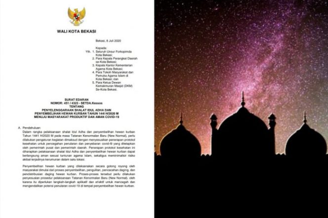 
 Ini Petunjuk Shalat Idul Adha dan Penyembelihan Hewan Kurban Kota Bekasi di Masa Pandemi