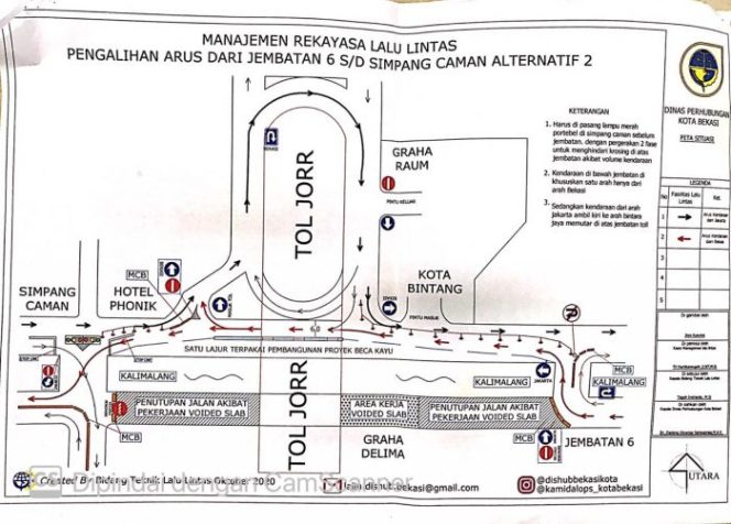 
 Dishub Kota Bekasi Lakukan Rekayasa Lalu Lintas Pengalihan Arus Dari Jembatan 6 Hingga Simpang Caman Alternatif 2