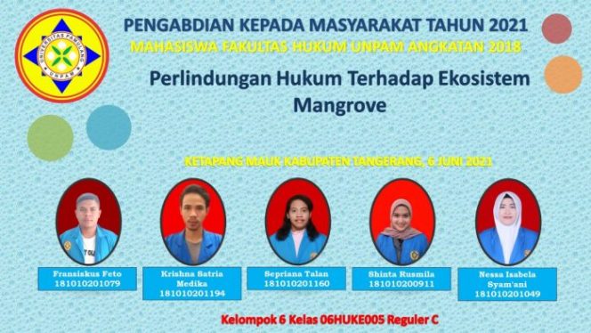 
 PKM Mahasiswa FH Unpam: Ayo Peduli Mangrove!