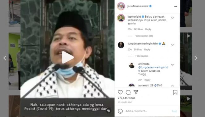 
 Yusuf Mansur Unggah Video Viral Pesan Kematian Ustaz Lutfi Fathullah