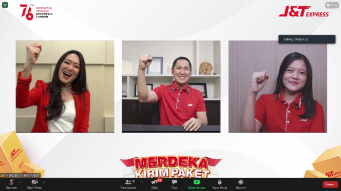 
 Puncak Program Apresiasi #100Juta Pelanggan JNT, J&T Express Gelar Program  Merdeka Kirim Paket Pada HUT RI ke 76