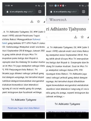 
 Profil Wakil Wali Kota Bekasi di Wikipedia Berubah-ubah, Ini Tanggapan Anggota Dewan