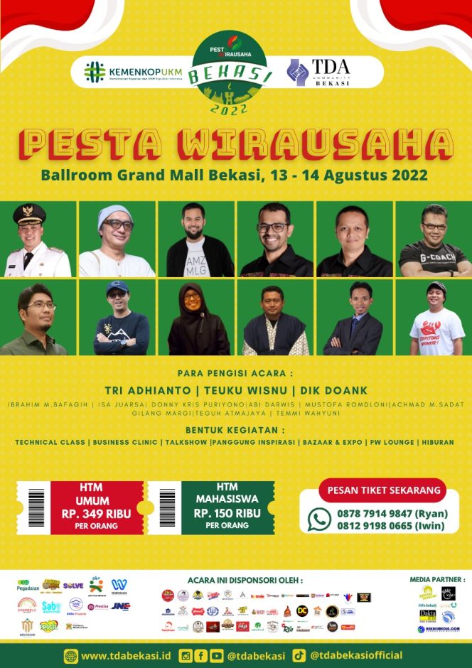 
 Semarak Pesta Wirausaha 2022 Terbesar Di Bekasi Hadirkan Artis-artis Ibu Kota