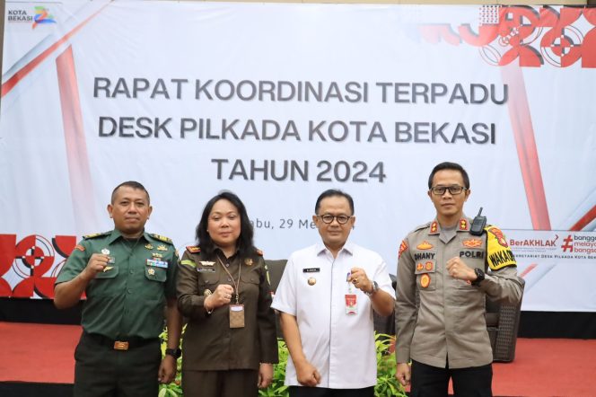 
 Pj Wali Kota Buka Rakor Terpadu Desk Pilkada Kota Bekasi Tahun 2024