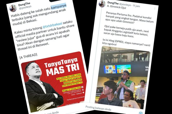 
 Anak Muda Bekasi Kecewa, Ternyata Kegiatan Tri Adhianto Hanya Gimmick